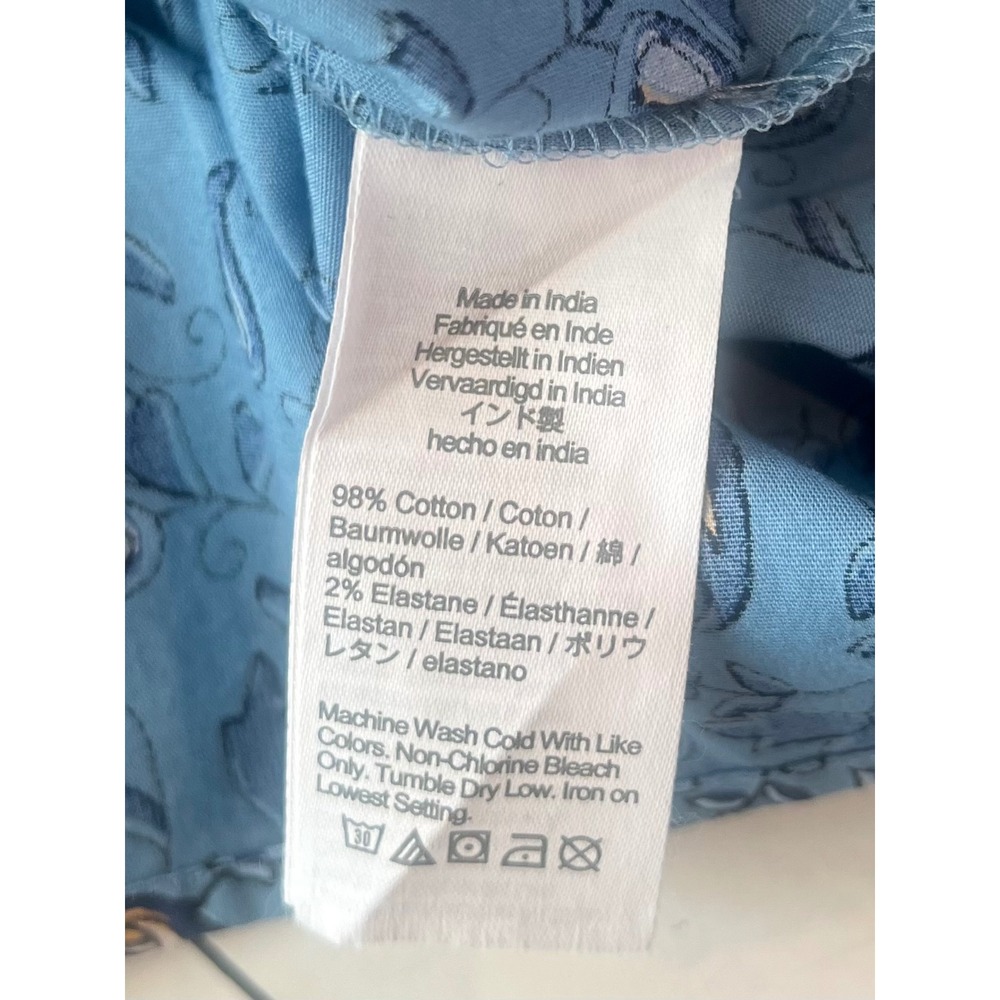 J. Crew Blue Floral Long-Sleeve Printed Poplin Blouse Women's Size Medium - Picture 7 of 7